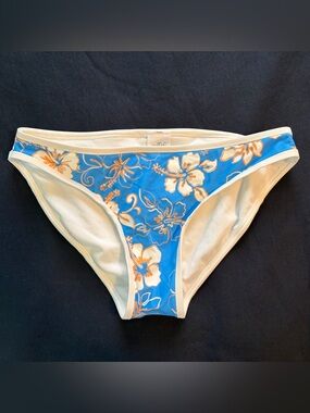 wild fable Blue Floral Bikini Bottoms with White Trim